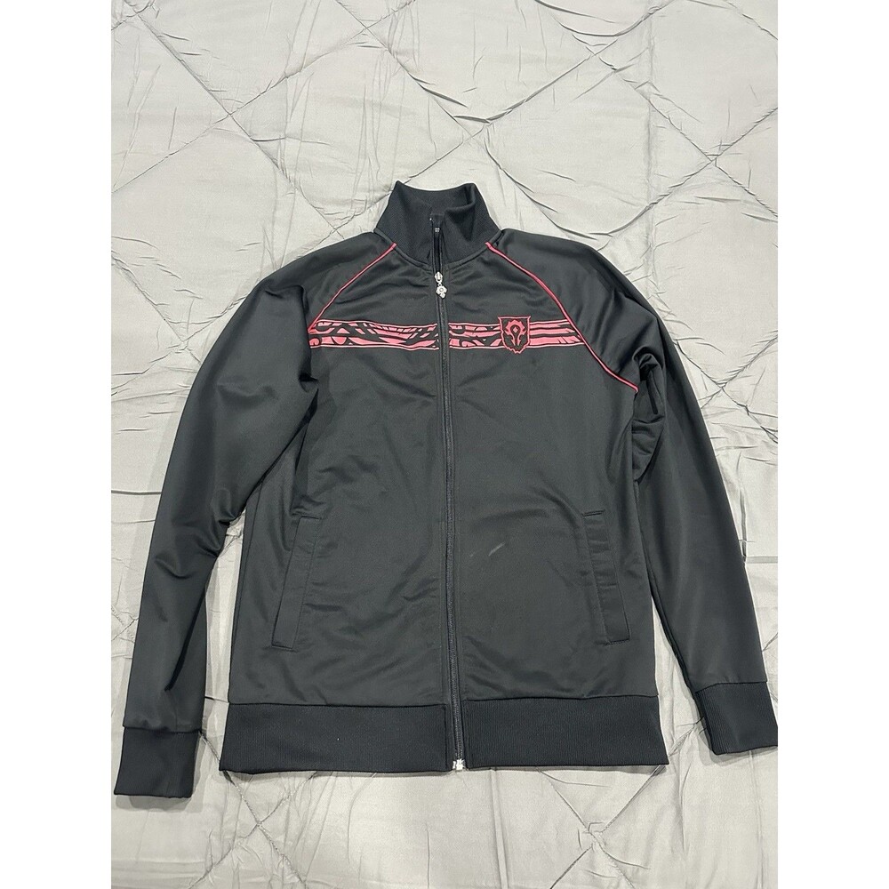 J!NX Men's XS/SM Black Red World Of Warcraft Horde Logo Full Zip Track Jacket